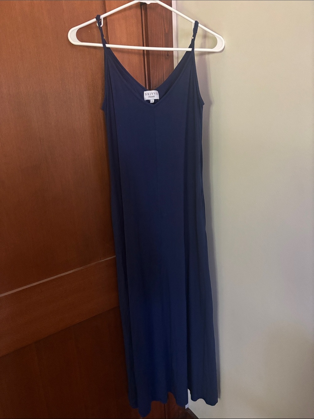 SKINNYDIP Navy Maxi Slip Dress with Adjustable Straps